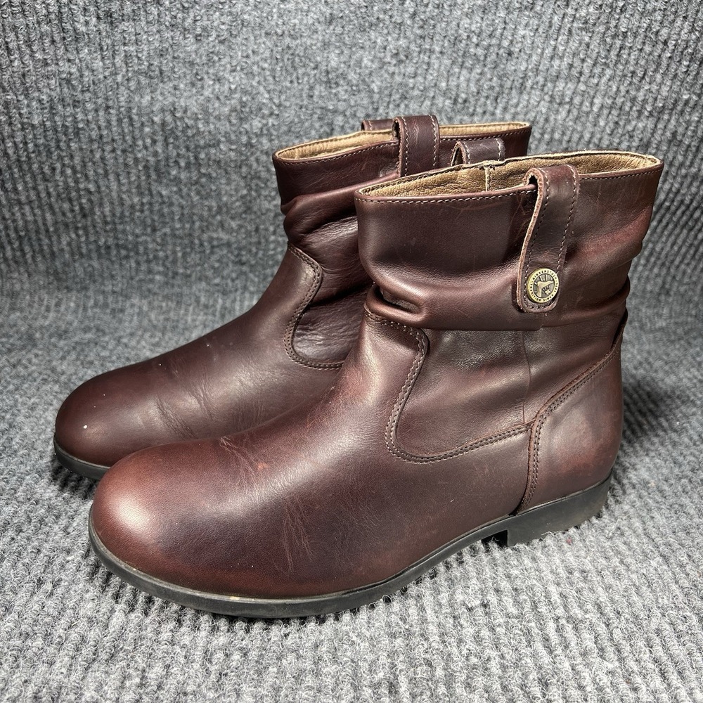 BIRKENSTOCK Sarnia Ankle Boots Womens Size 6 Espresso Brown leather Slouch Boot